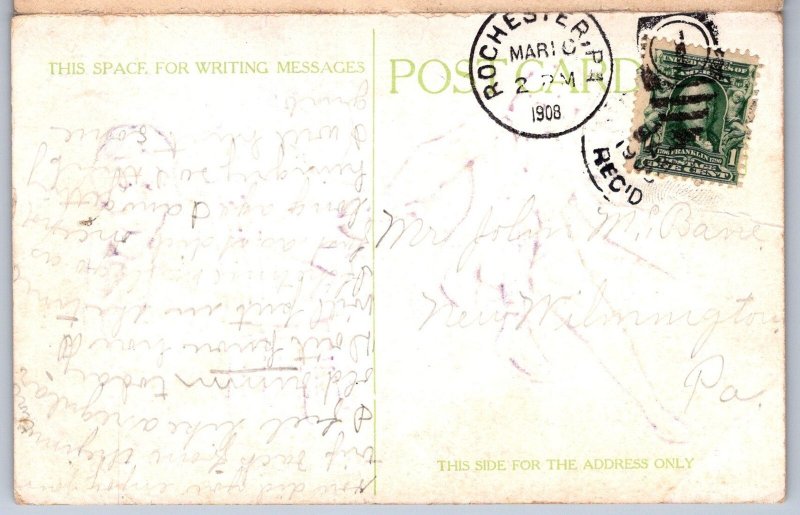 K36/ Interesting Postcard c1910 Leap Year Wedding Bells Umbrella Cigar 69