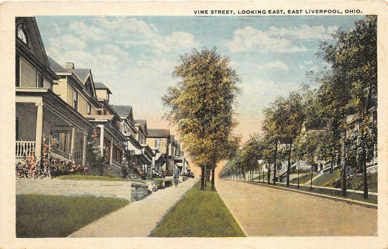 East Liverpool Ohio 1930s Postcard Vine Street Looking East