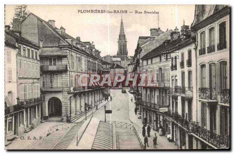 Old Postcard Plombieres Les Bains Rue Stanislas