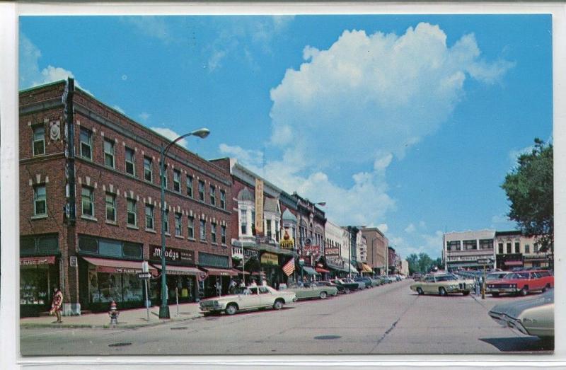 Sixteenth Avenue Street Scene Monroe Wisconsin postcard