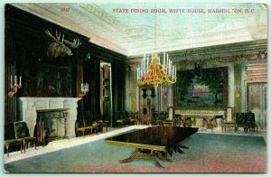 White House Interior State Dining Room Washington DC UNP DB Postcard H13