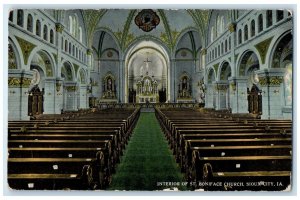 c1910's Interior Of St. Boniface Church Sioux City Iowa IA Unposted Postcard