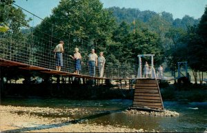 Tennessee Cherokee Indian Reservation Swinging Bridge Over Oconaluftee River