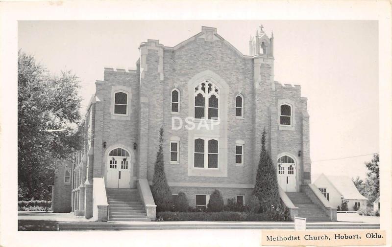 B2/ Hobart Oklahoma Ok Real Photo RPPC Postcard 1950 Methodist Church