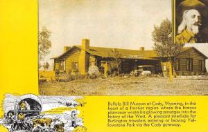 Cody Wyoming Buffalo Bill Museum Burlington Route Antique Postcard J74604