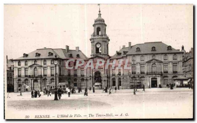 Old Postcard Rennes The City Hall The Town Hall