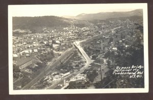 RPPC CUMBERLAND MARYLAND NATIONAL HIGHWAY BRIDGE VINTAGE REAL PHOTO POSTCARD