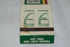 IMC Rainbow Premium Plant Food Advertising 30 Strike Matchbook Cover