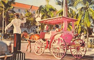 Carriage Taxi and Traffic Policeman Nassau in the Bahamas 1965 