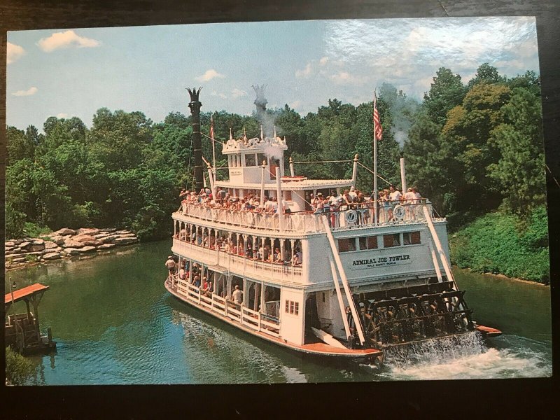 Vintage Postcard 1971 Rivers of America Admiral John Fowler Disney World Florida