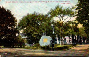 Massachusetts Salem Granite Boulder Commemorating Services Of 23rd Regular Ma...