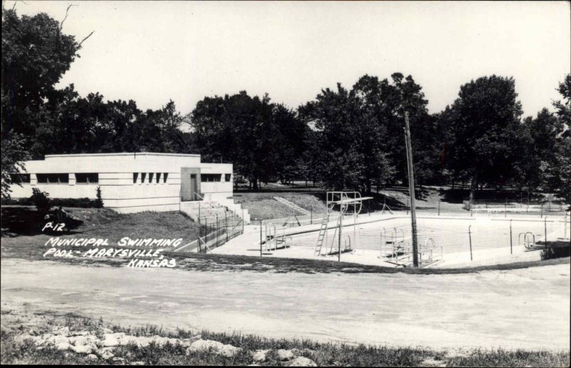 MARYSVILLE KANSAS KS Municipal Swimming Pool Vintage RPPC