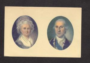 Mount Vernon Portraits President George Martha Washington Postcard VA Virginia