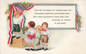 Whitney Made Patriotic Children American Flag Poem Embossed Postcard