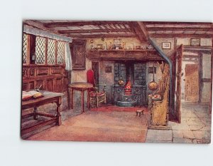 Postcard Anne Hathaway's Cottage (Interior), Stratford-upon-Avon, England