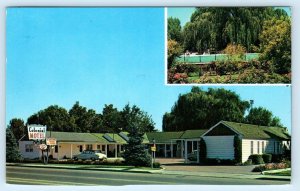 TWIN FALLS, ID Idaho ~ Roadside COLONIAL MOTEL c1950s Cars Postcard