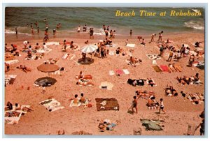 Rehoboth Beach Delaware DE Postcard Beach Time at Rehoboth Sand Surf c1950's