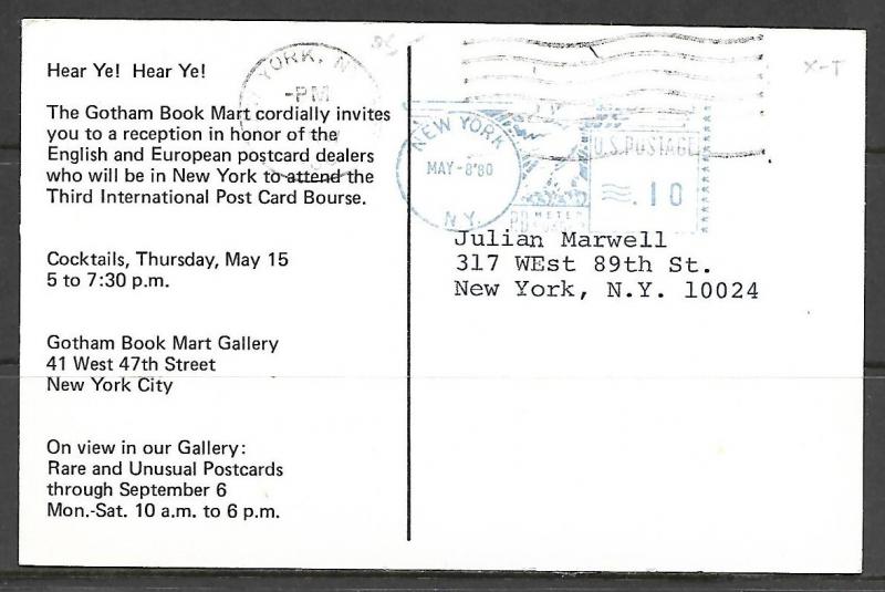 New York, New York - Gotham Book Mart Advertising Post Card Bourse