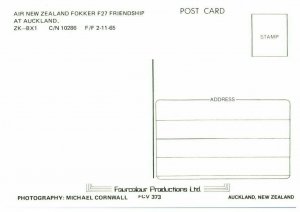 Air New Zealand Fokker F27 Friendship at Auckland Airplane Postcard