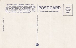 Reding's Mill Bridge Joplin Missouri MO Postcard N29