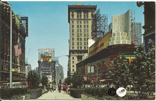 New York City Time Square Street Scene Vintage Postcard New York streets