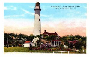 Postcard LIGHTHOUSE SCENE Brunswick Georgia GA AP3524