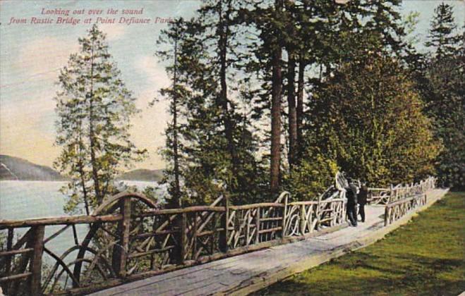 Washington Tacoma Point Defiance Park Looking Out Over The Sound From Rustic ...