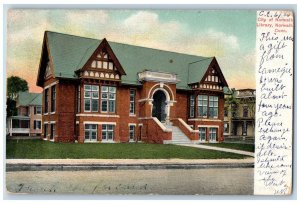 Norwalk Connecticut CT Postcard City of Norwalk Library 1907 Antique Posted