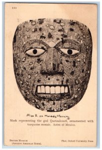 Aztec of Mexico Postcard Mask Representing God Quetzalcoatl 1932 Posted