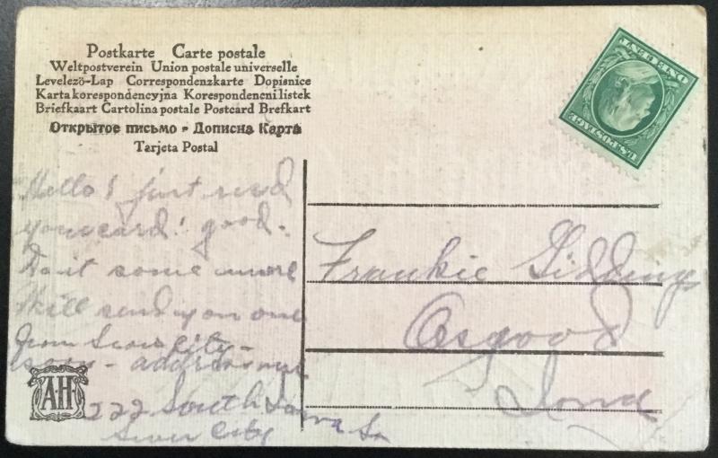 Postcard Used ”Behind the clouds is the sun still shining” IA LB