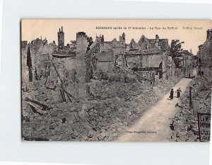 Postcard Beffroi Street Soissons après la 2º Invasion Soissons France