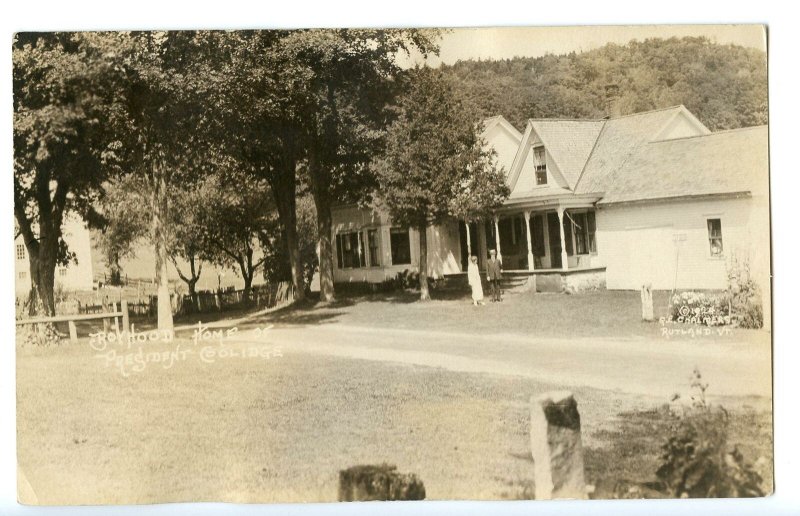 1924-1949 ERA RPPC*PRESIDENT COOLIDGE BOYHOOD HOME*CHALMERS*RUTLAND VERMONT*VT 