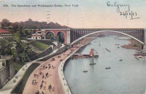 United States New York the Speedway and Washington Bridge 1913 