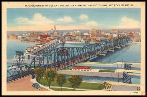 The Government Bridge and Roller Dame Between Davenport, Iowa and Rock Island...