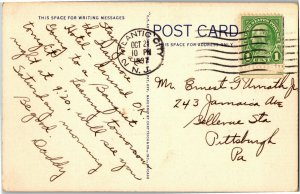 Aerial View Atlantic City NJ Convention Hall, Piers c1937 Vintage Postcard D06
