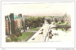 RP, Empress Hotel & Parliament Buildings, Olympic Mountains In Distance, Vict...