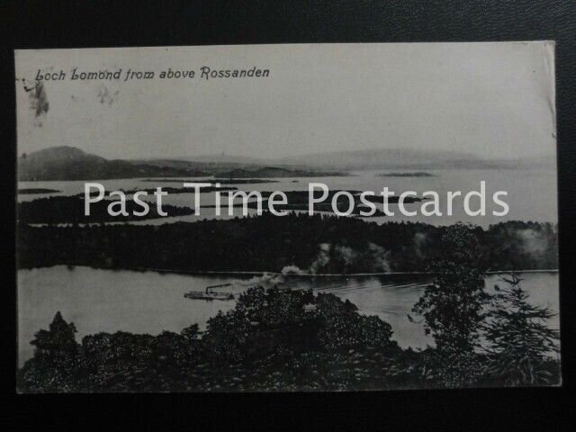 c1914 - Loch Lomond from above Rossanden - showing Steam Ferry on Loch