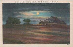 Postcard Moonlight Scene Atlantic Coast Near Nags Head NC