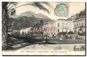 Menton - Public Garden - New Gardens - Old Postcard