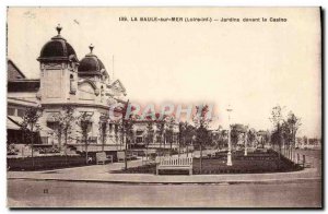 Old Postcard La Baule on Sea Gardens front of the casino