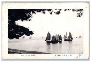 Kobe Japan Postcard The Pier of Maiko Sailboat Scene 1912 Antique Posted