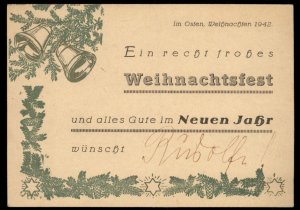 3rd Reich Germany 1942-3 Arbeitsstab Nord Weihnacht Christmas Card FELDPO 100546