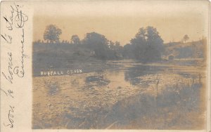 G65/ Bethany West Virginia RPPC Postcard 1907 Buffalo Creek Scene