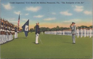 Postcard Military Cadet Insection US Naval Air Station Pensacola FL