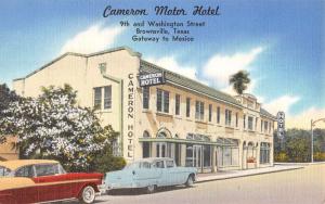 Brownsville Texas Cameron Motor Hotel Linen Antique Postcard K24861