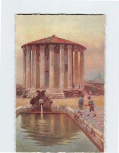 Postcard Tempio di Vesta con Fontana, Rome, Italy