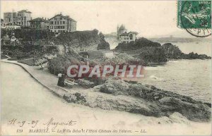 Old Postcard Biarritz Villa Belsa t the Hotel Chateau Cliffs