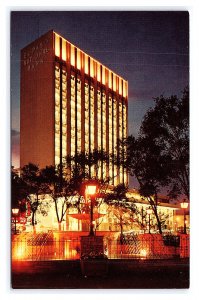 El Paso National Bank Building El Paso Texas Night View Postcard