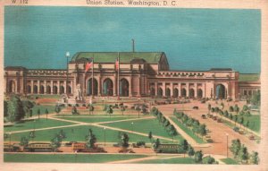 Vintage Postcard 1938 The Union Station Building Washington D. C.