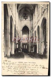 Postcard Gisors Old Church Nave and Choir